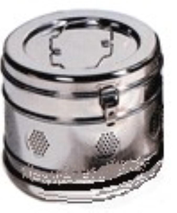 Cestello in acciaio inox con coperchio incernierato 