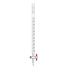 BURETTE DI MOHR CON RUBINETTO P.T.F.E. Vetro Schelbach classe A cap. 25 ml div. 1/20