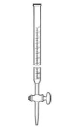 BURETTE DI MOHR CON RUBINETTO P.T.F.E. Vetro Giallo classe A cap. 25 ml div. 1/10