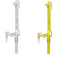 BURETTE DI PELLET CON RUBINETTO P.T.F.E. Vetro Giallo classe A cap. 25 ml div. 1/10