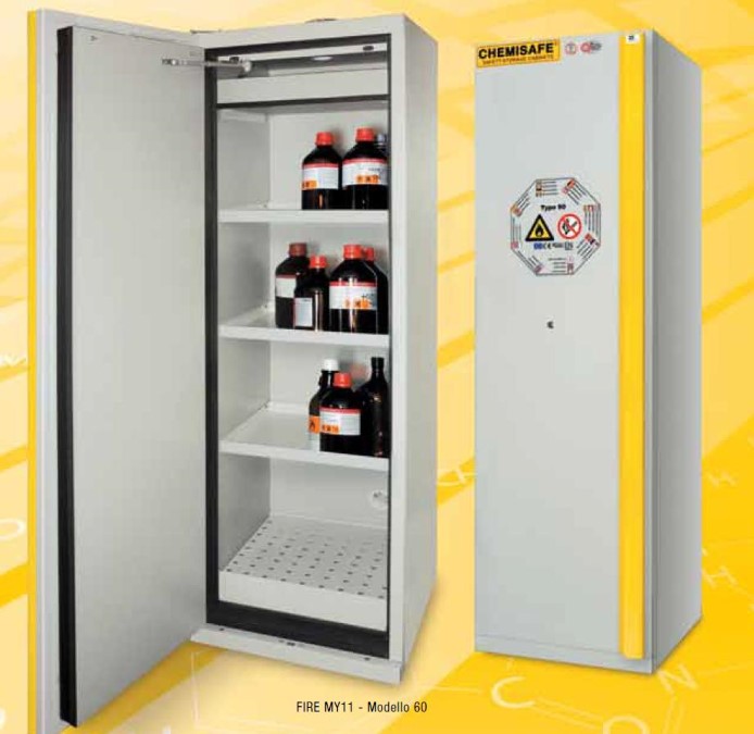 ARMADIO DI SICUREZZA CHEMISAFE ® MOD.FIRE 60 BASIC TYPE90 SX